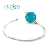 Sterling Silver Turquoise Cuff Bracelet- 6.5 Inches